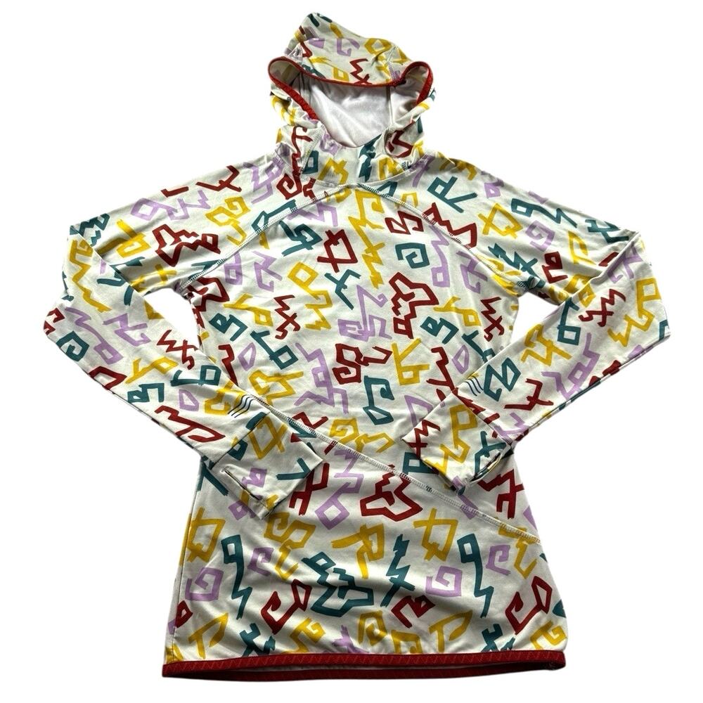 Janji Run for Bolivia Hoodie Womens S Geometric Pullover Long Sleeve Running